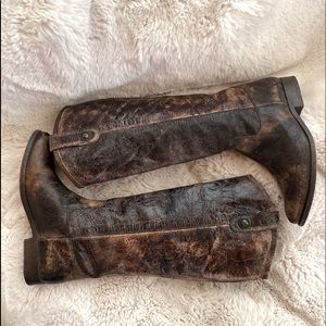 Frye Melissa Button “ distressed glazed chocolate “  size 7